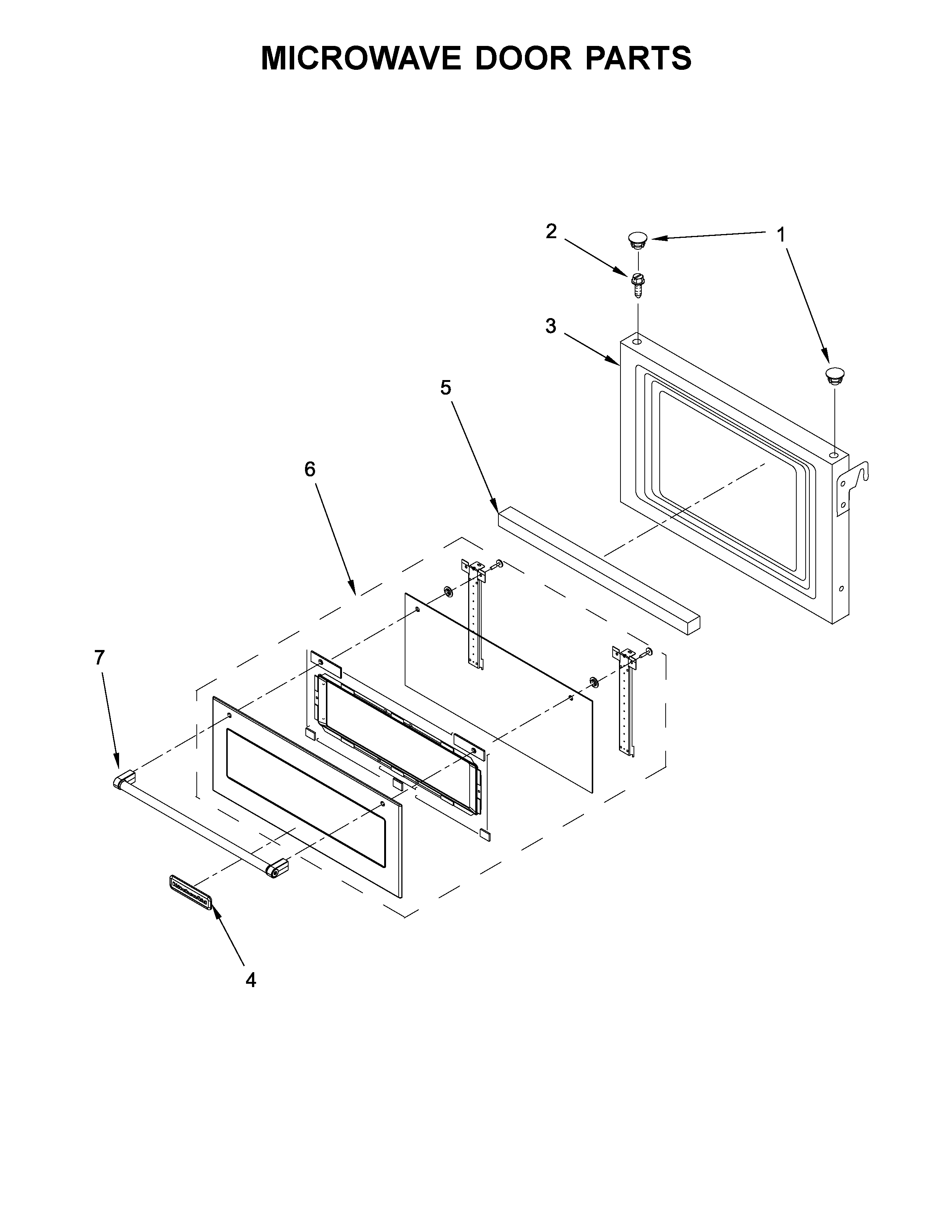 Microwave door parts
