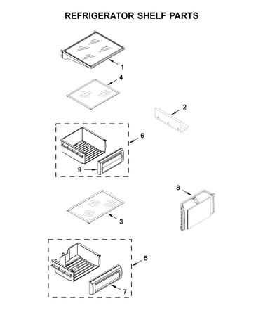 Refrigerator shelf parts