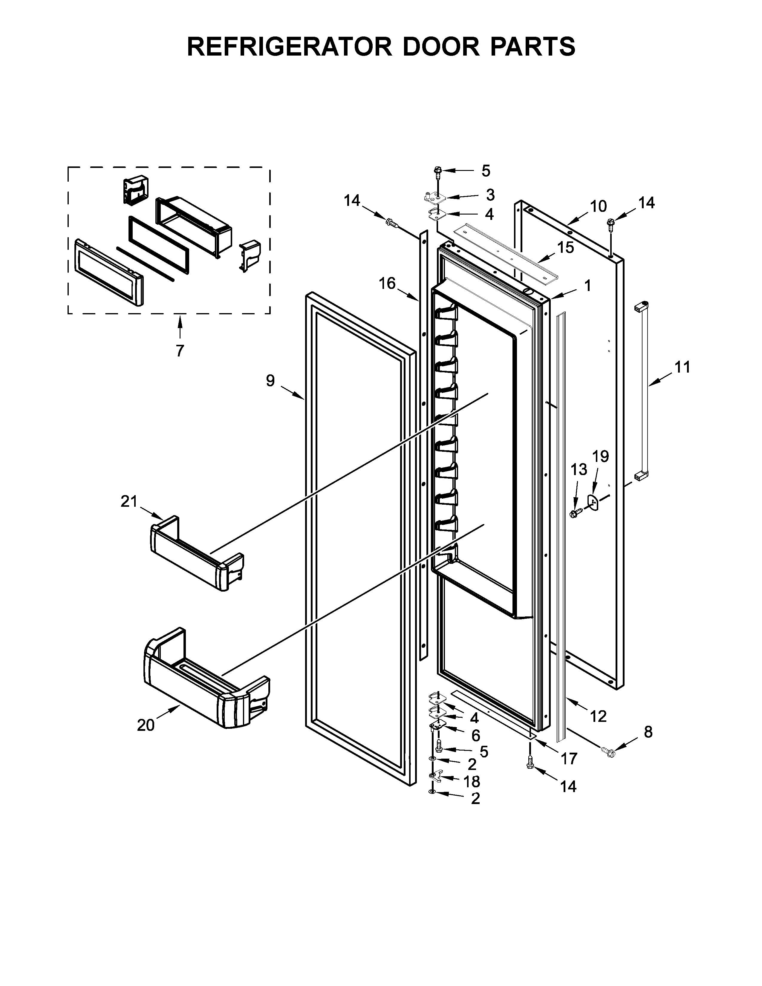 Refrigerator door parts