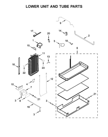 Lower unit and tube parts