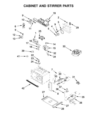 Cabinet and stirrer parts