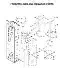 Freezer liner and icemaker parts