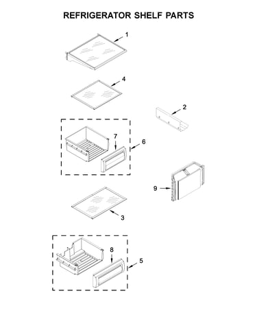 Refrigerator shelf parts