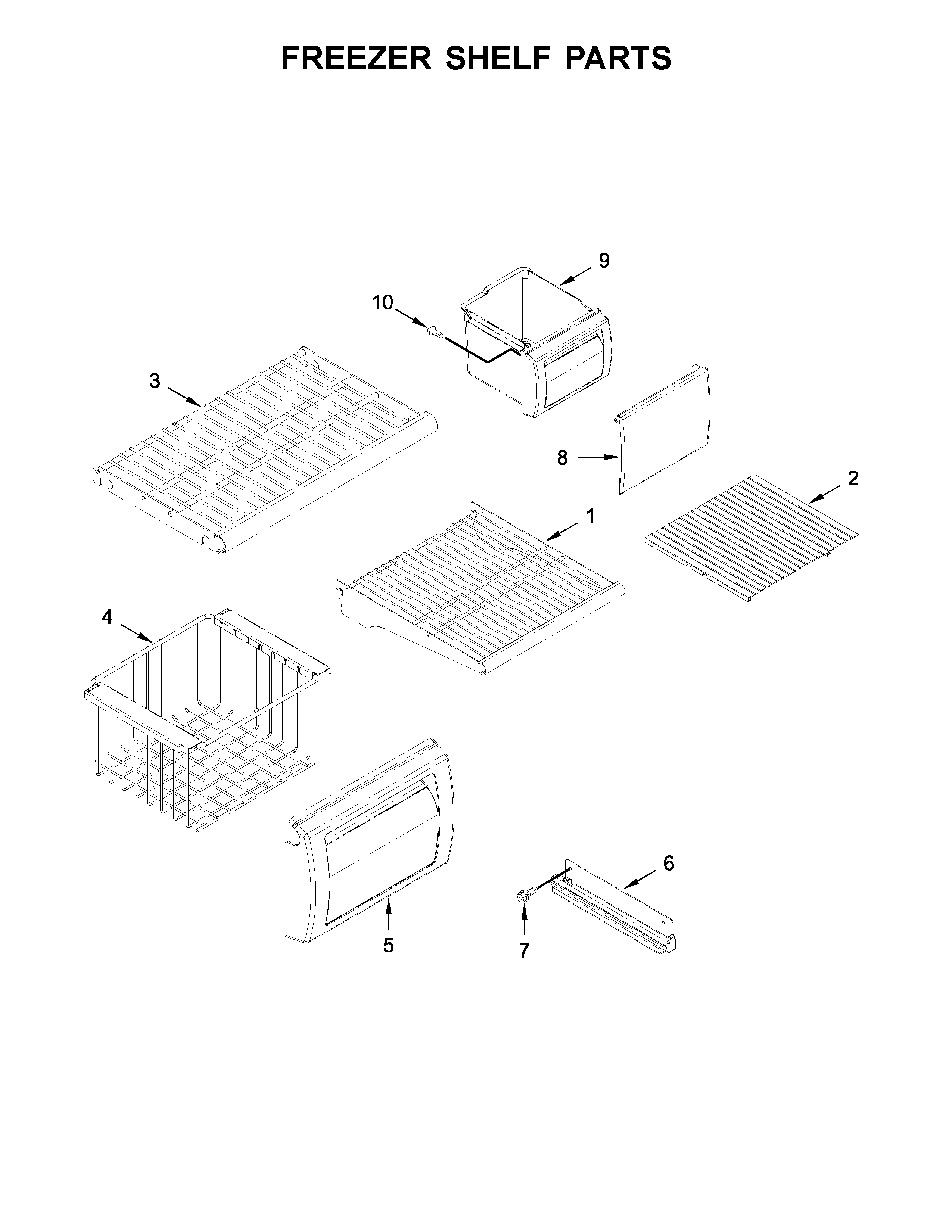 Freezer shelf parts