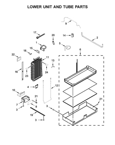 Lower unit and tube parts