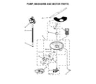 Whirlpool WDT750SAHW0 pump, washarm and motor parts diagram