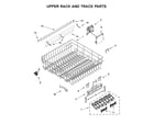 Whirlpool WDT750SAHB0 upper rack and track parts diagram