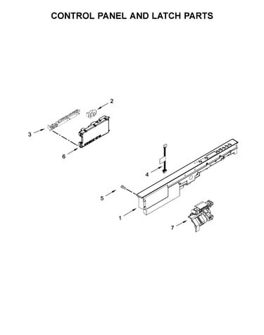 Control panel and latch parts
