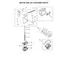 Whirlpool WRS576FIDM02 motor and ice container parts diagram