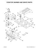 Cooktop, burner and grate parts