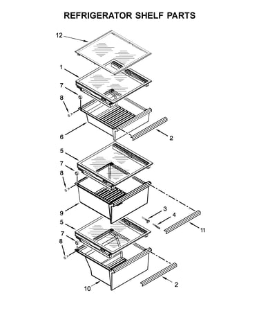 Refrigerator shelf parts