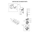 Whirlpool WRS586FIEE03 motor and ice maker parts diagram