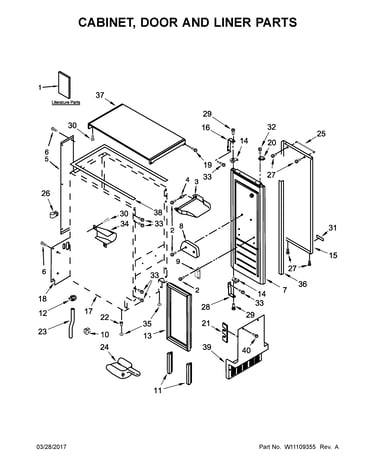 Cabinet, door and liner parts