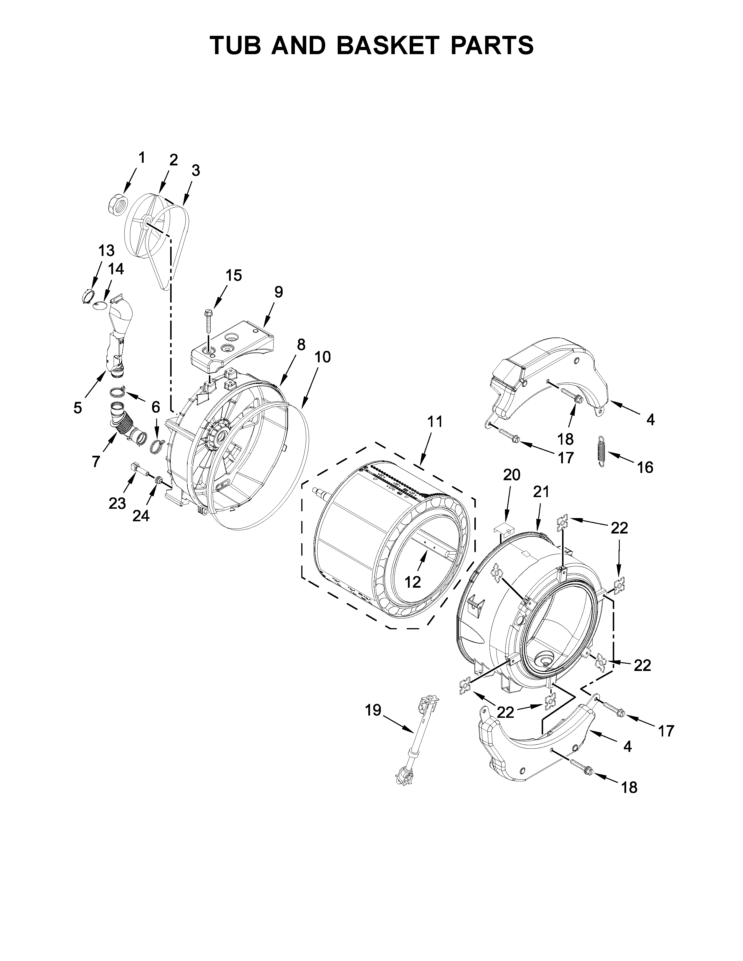 TUB AND BASKET PARTS