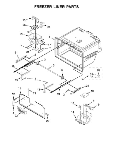 Freezer liner parts