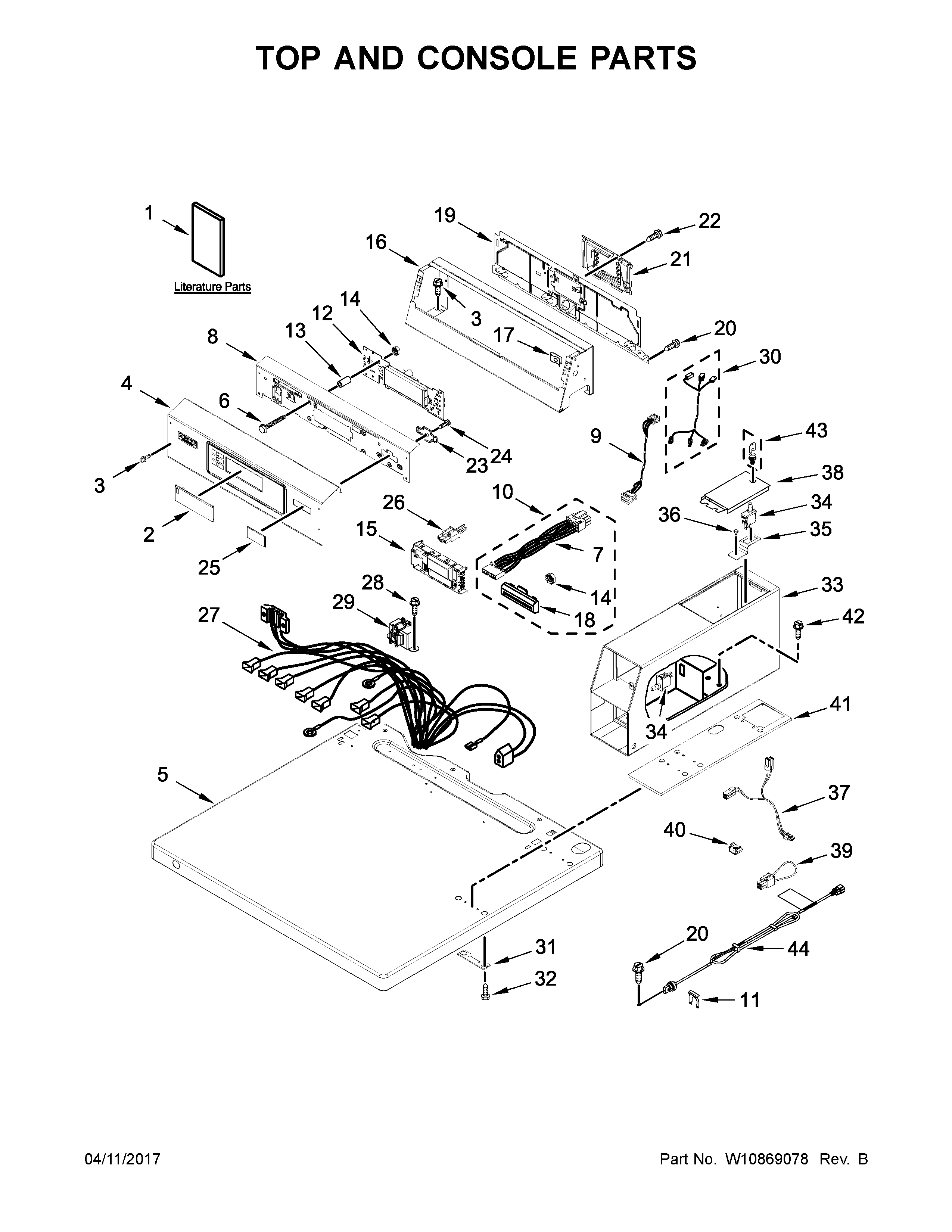 Top and console parts