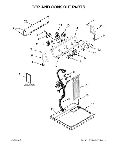 Top and console parts