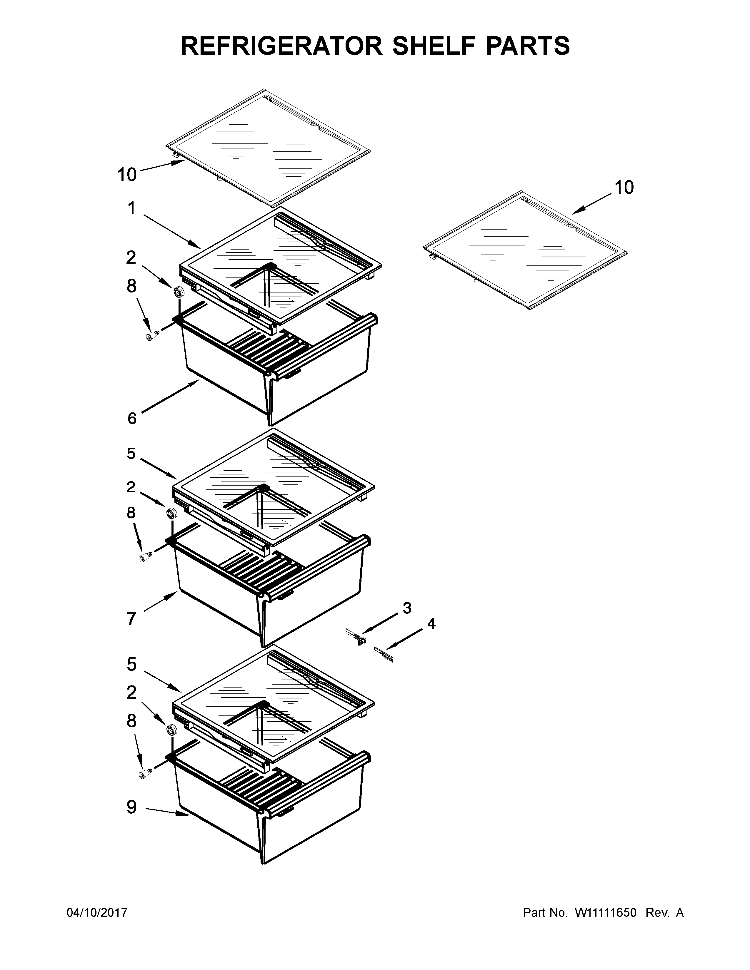 REFRIGERATOR SHELF PARTS