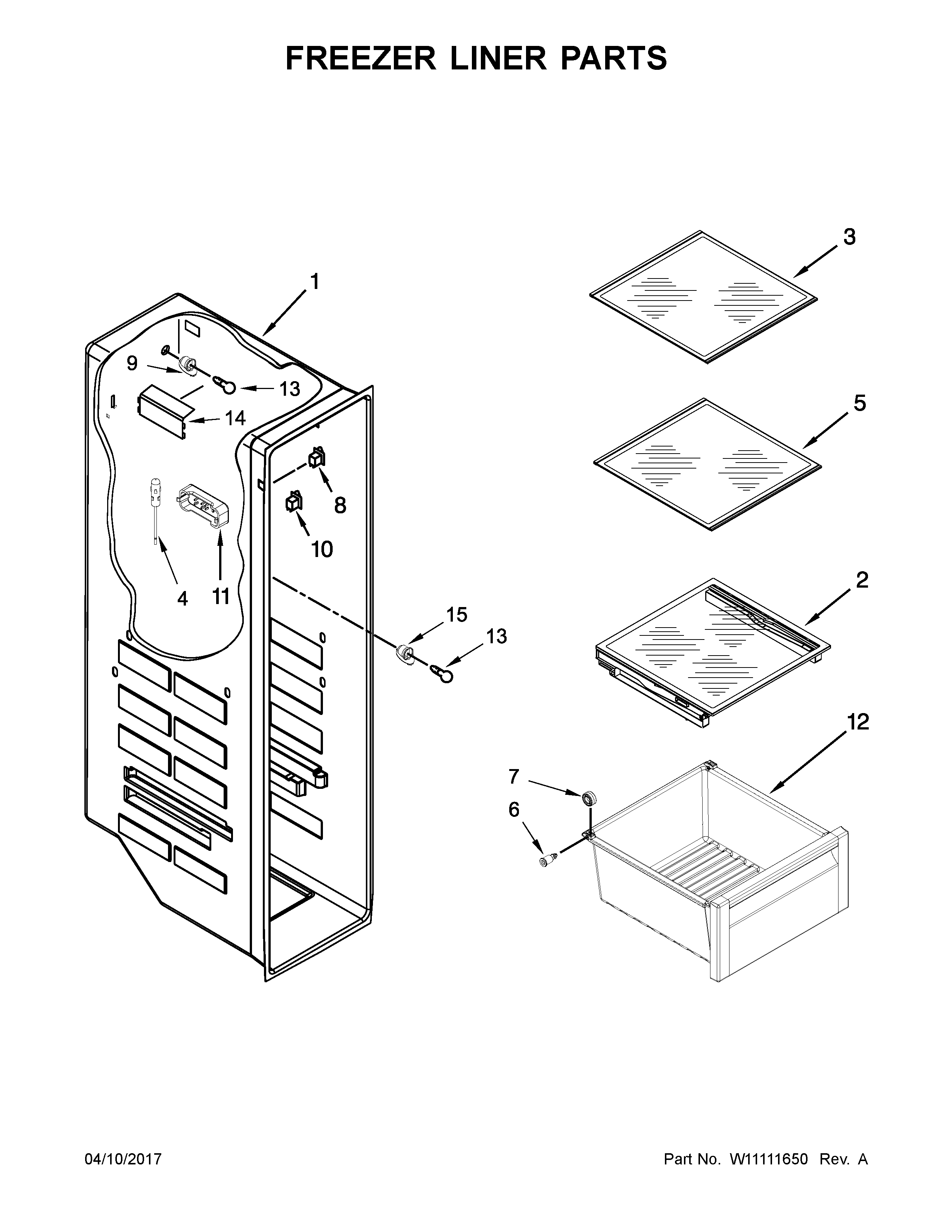 Freezer liner parts