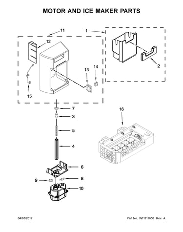 Motor and ice maker parts