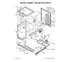 Whirlpool YWET4027EW0 dryer cabinet and motor parts diagram