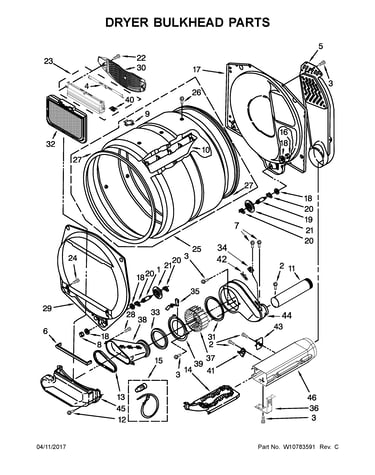 Dryer bulkhead parts