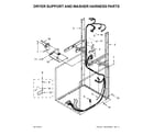 Whirlpool YWET4027EW0 dryer support and washer harness parts diagram