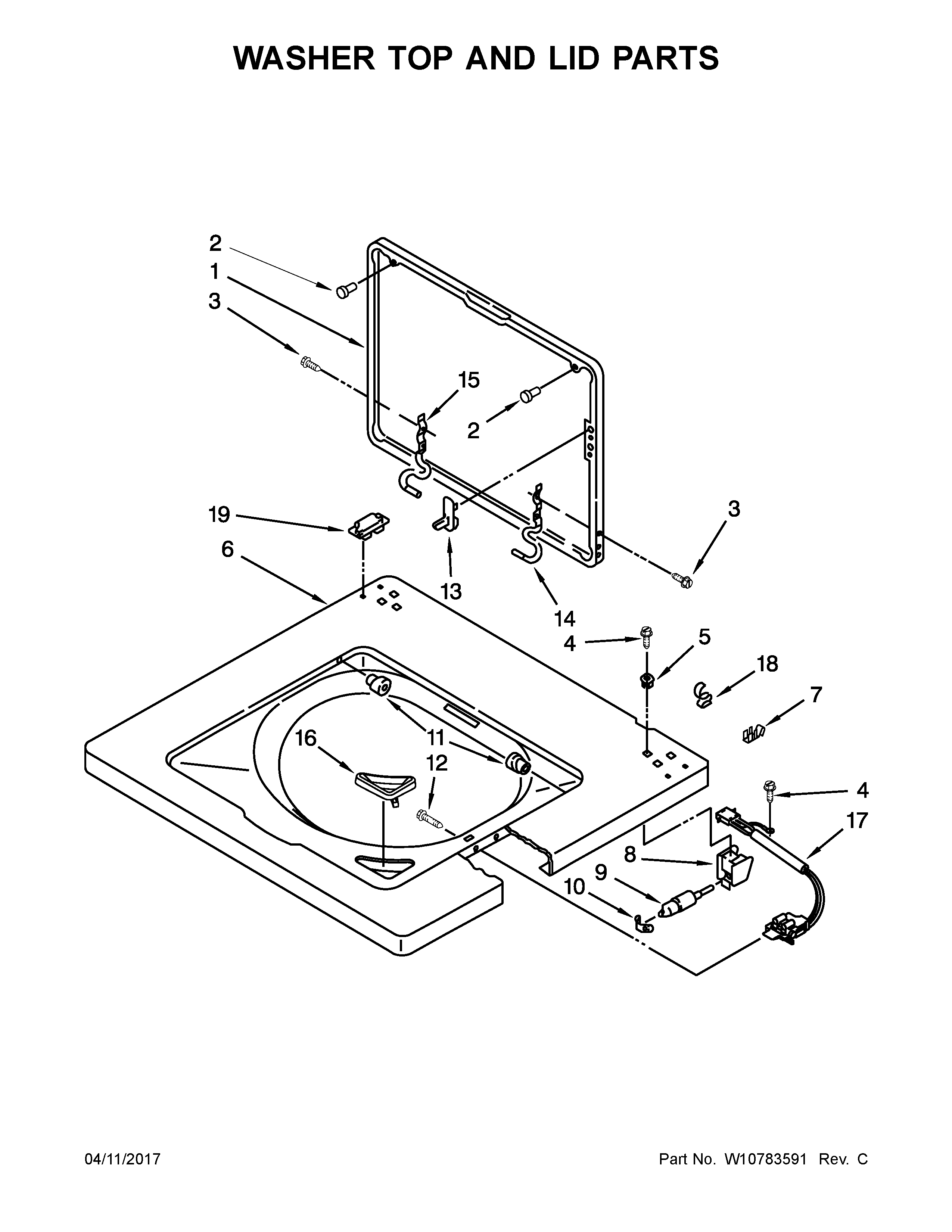 WASHER TOP AND LID PARTS