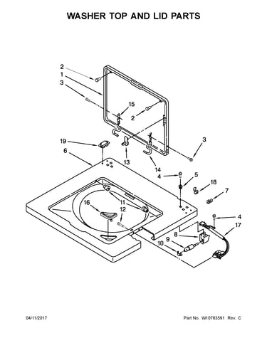 Washer top and lid parts