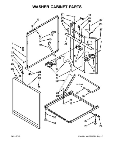 Washer cabinet parts