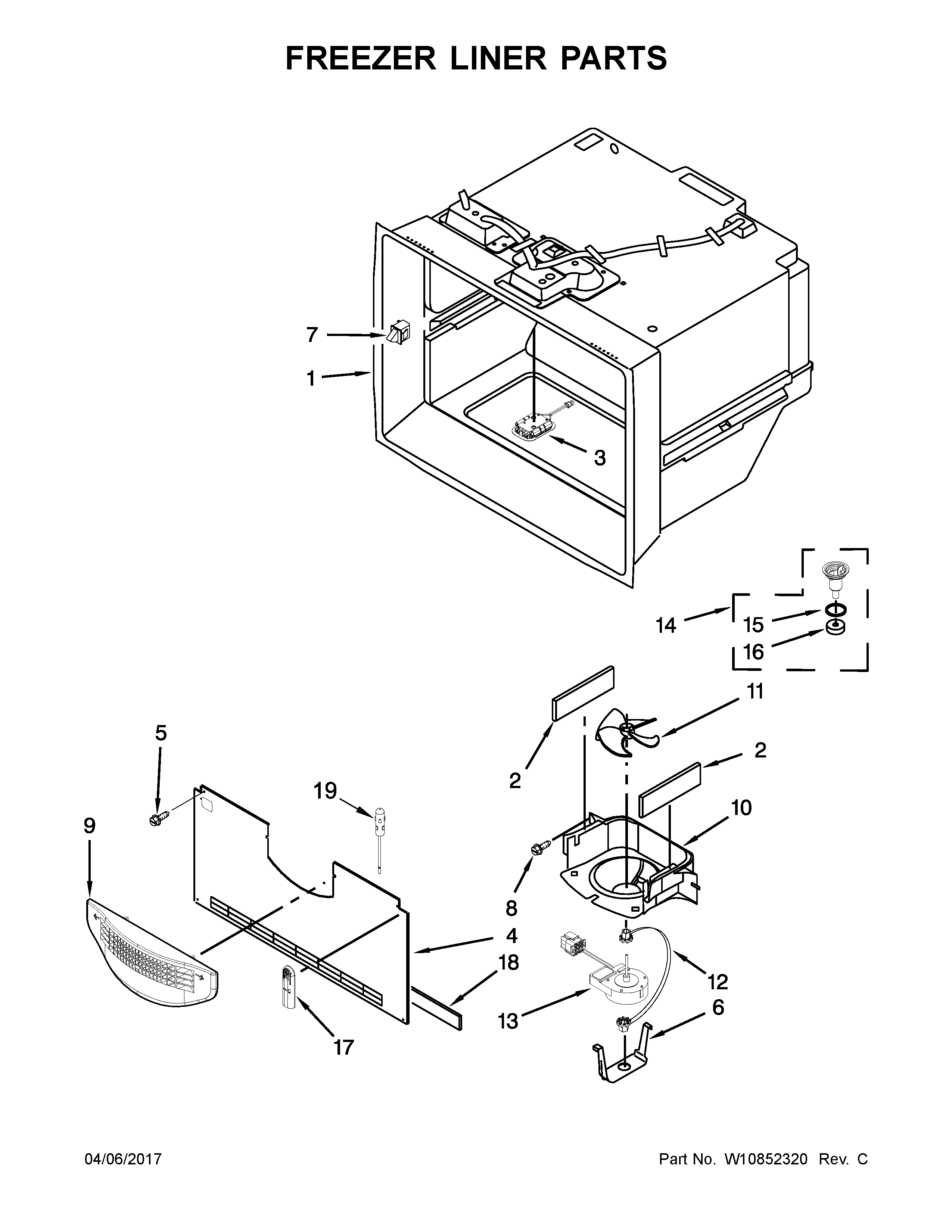 Freezer liner parts