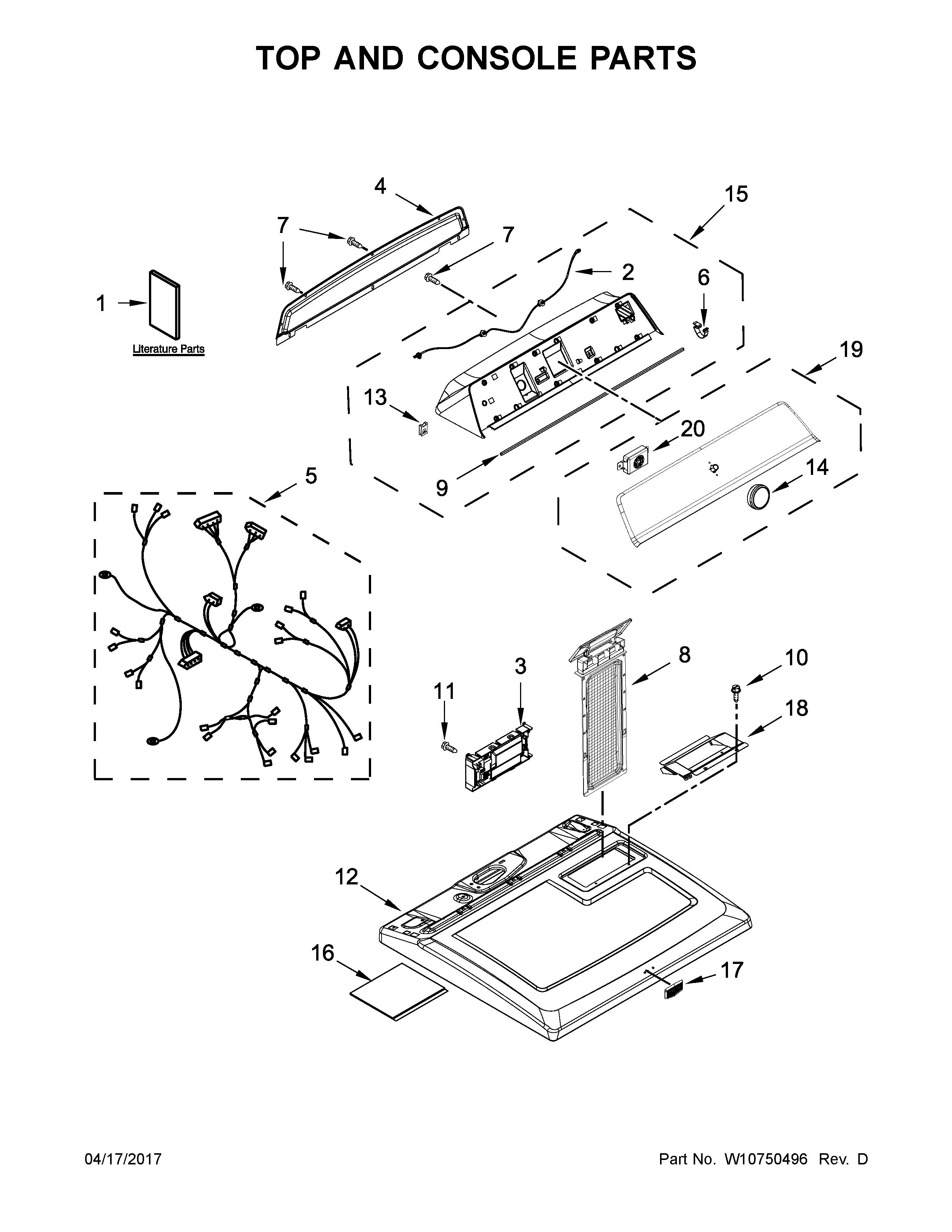 Top and console parts
