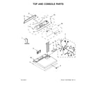 Maytag MGDB755DW0 top and console parts diagram