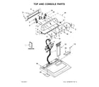 Maytag MGDX6STBW2 top and console parts diagram
