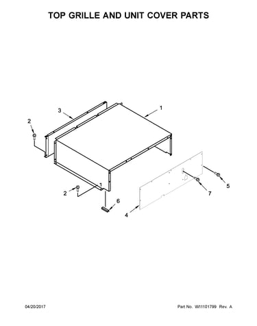Top grille and unit cover parts