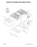 Cooktop, burner and grate parts