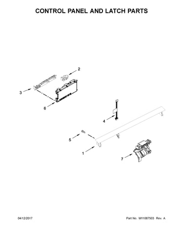 Control panel and latch parts