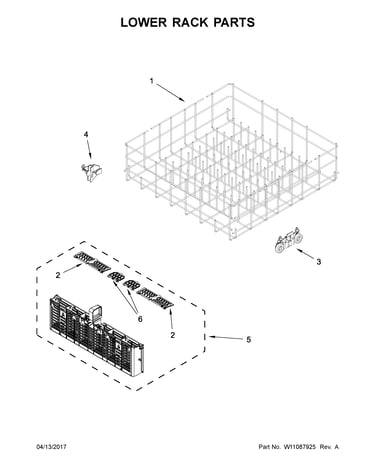 Lower rack parts