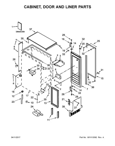 Cabinet, door and liner parts