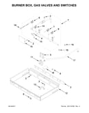 Burner box, gas valves and switches