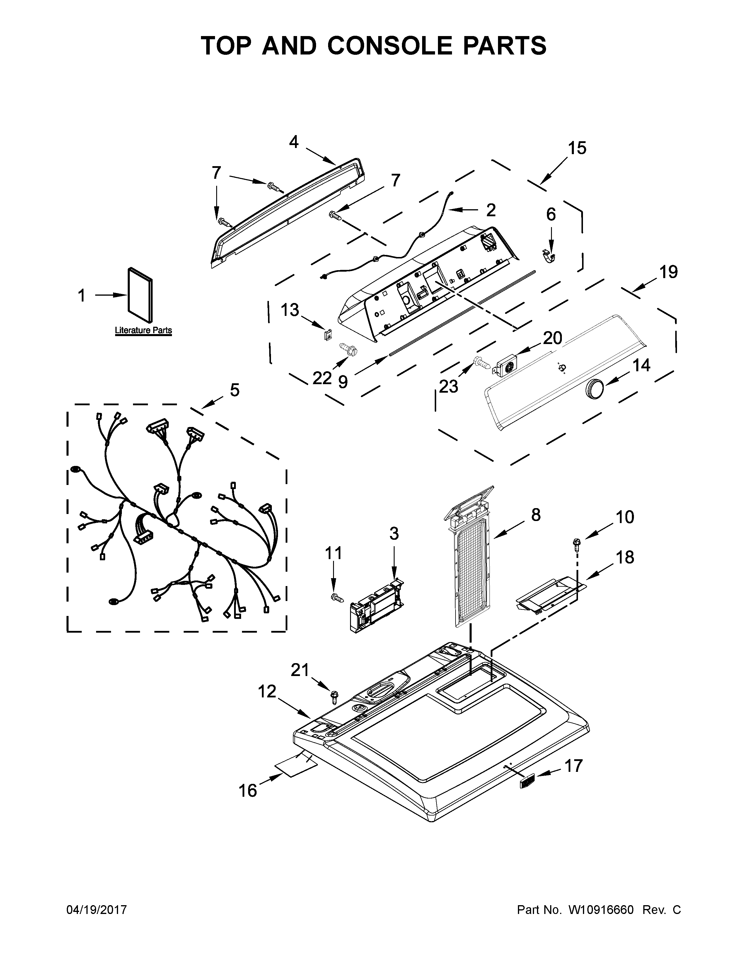 Top and console parts