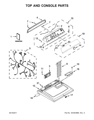 Top and console parts