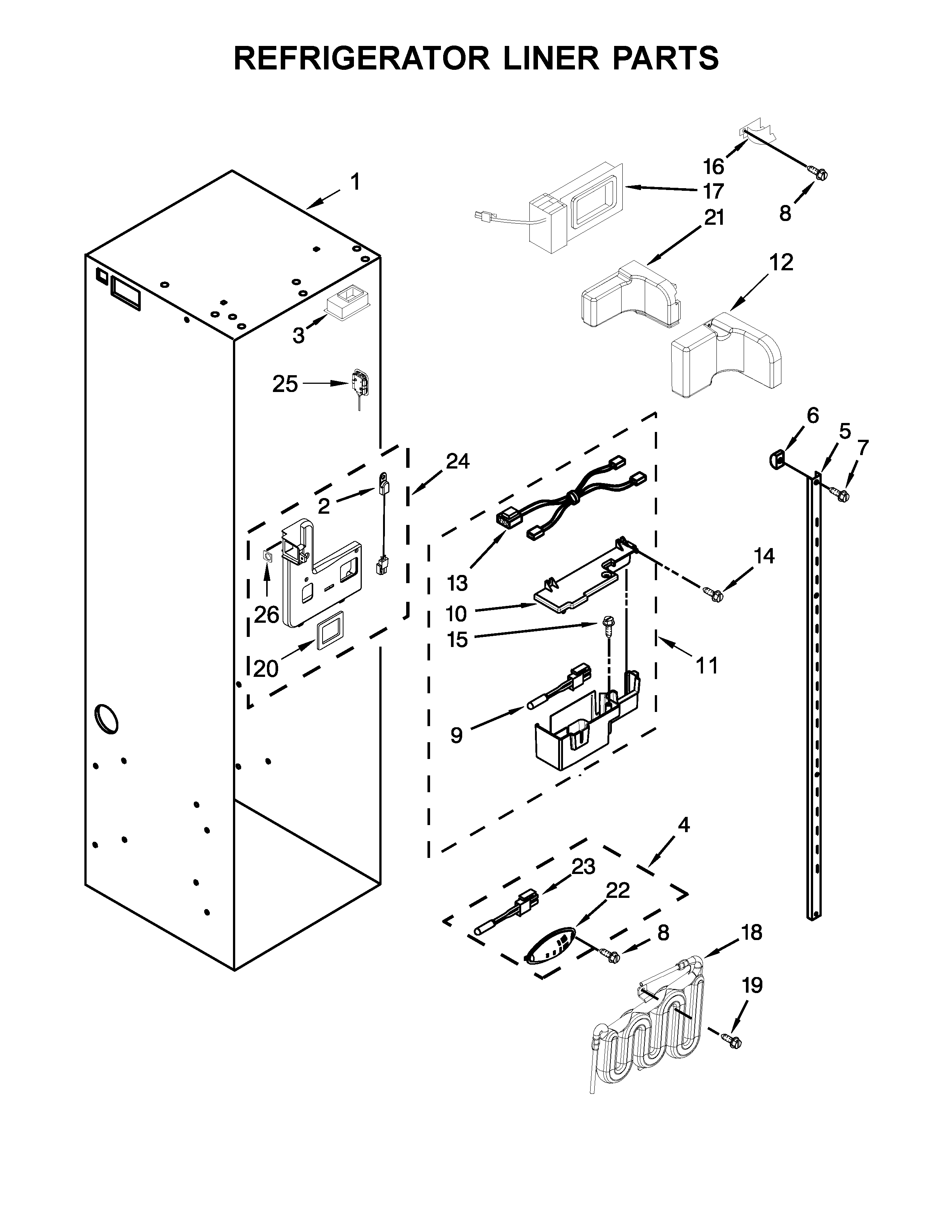 REFRIGERATOR LINER PARTS