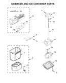 Icemaker and ice container parts