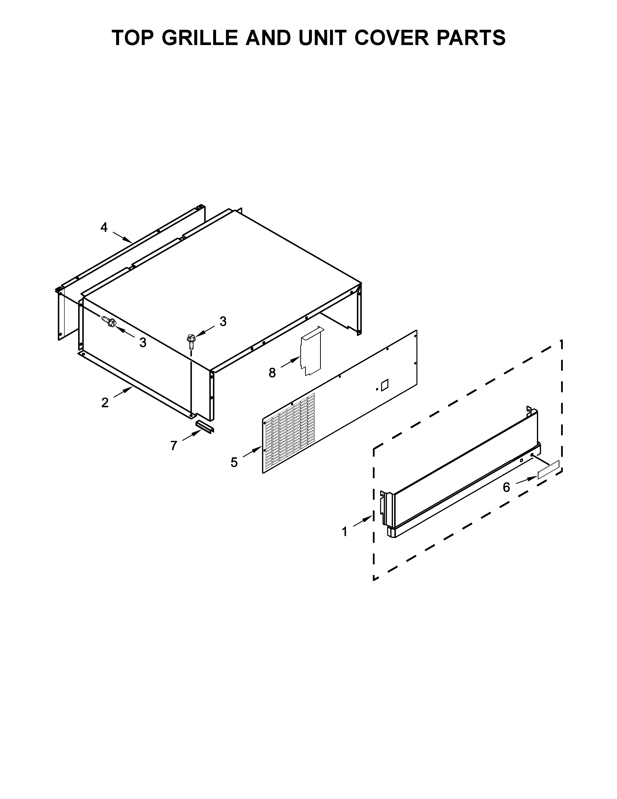 TOP GRILLE AND UNIT COVER PARTS