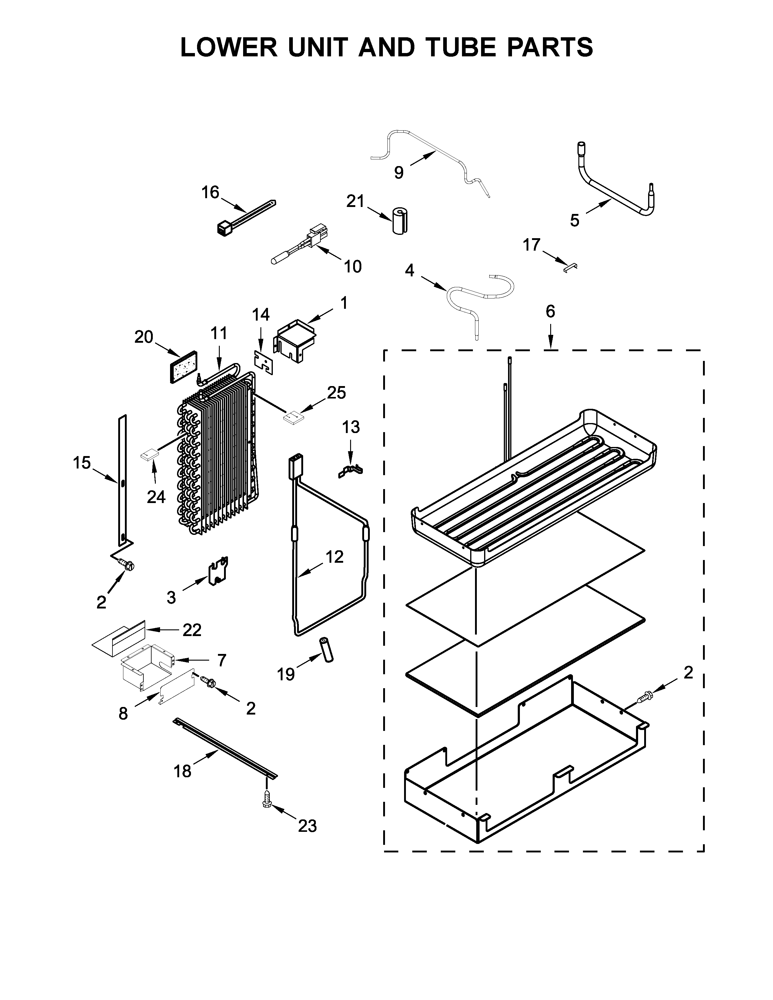 LOWER UNIT AND TUBE PARTS