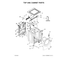 Whirlpool WFW72HEDW0 top and cabinet parts diagram