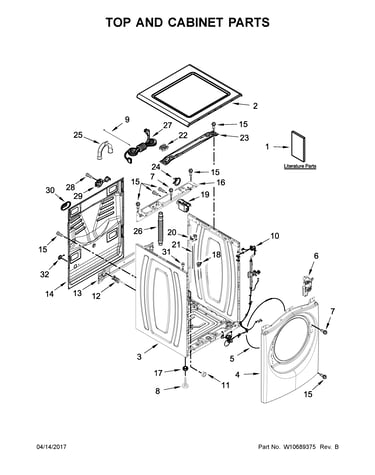 Top and cabinet parts