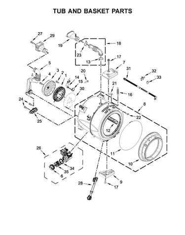 Tub and basket parts