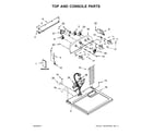 Whirlpool WED49STBW0 top and console parts diagram